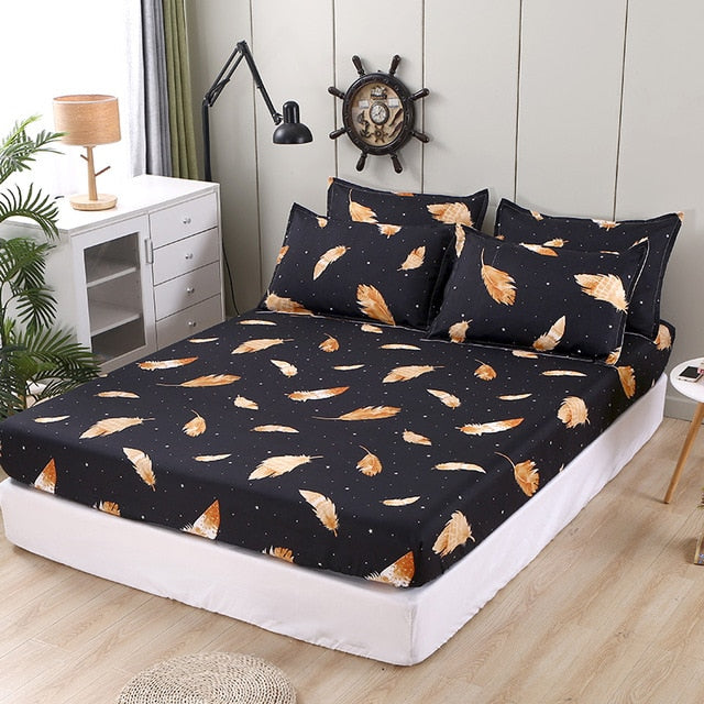 Pattern Stitching 3 pcs Fitted Bed Sheets