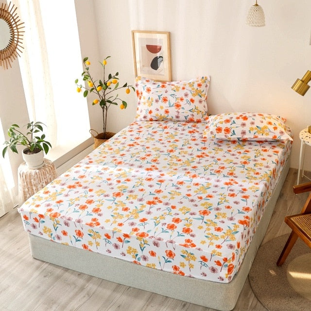 Pattern Stitching 3 pcs Fitted Bed Sheets