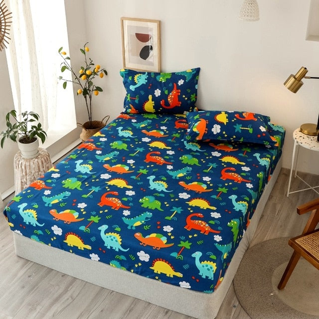 Pattern Stitching 3 pcs Fitted Bed Sheets