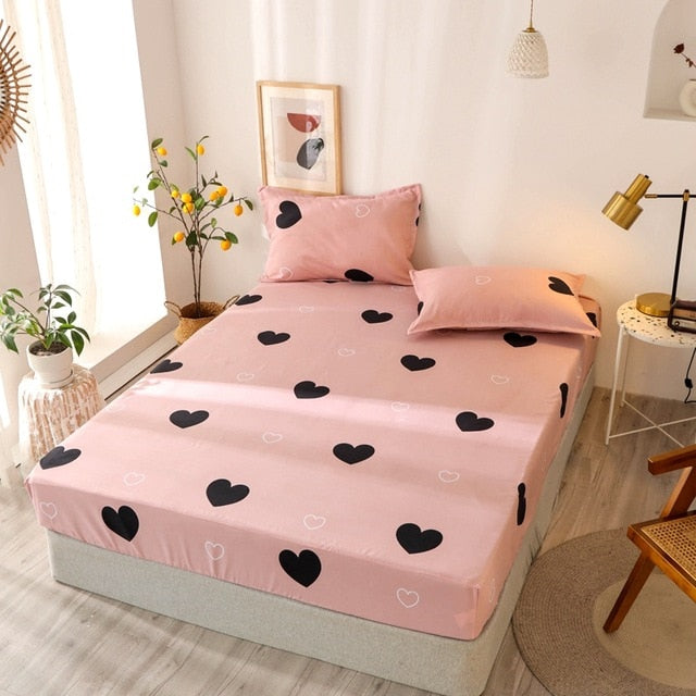 Pattern Stitching 3 pcs Fitted Bed Sheets