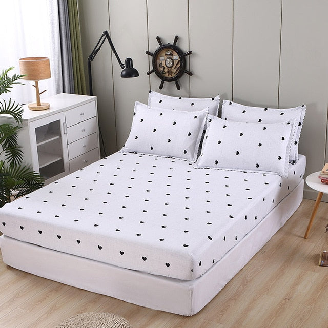 Pattern Stitching 3 pcs Fitted Bed Sheets