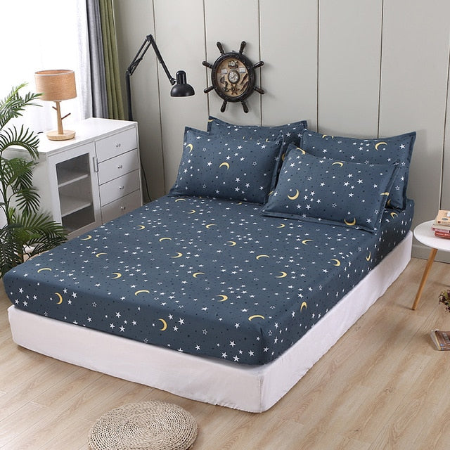 Pattern Stitching 3 pcs Fitted Bed Sheets