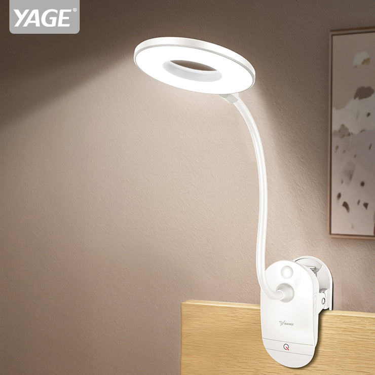 YAGE Flexo Table Lamp Led Desk Lamp Touch Clip Study Lamps Flexible Gooseneck Desktop USB Light Rechargeable 18650  Battery